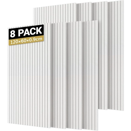 Panele akustyczne TONOR 8 Pack Białe 120x60x09cm Samoprzylepne Dekoracyjne