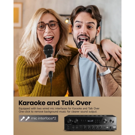 Wzmacniacz stereo Donner MAMP5 Bluetooth 5.0 4-kanałowy 1000W