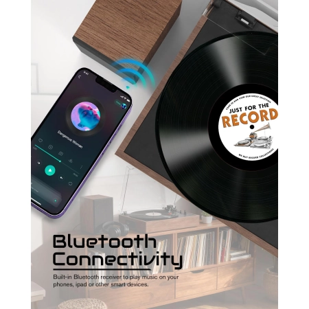 System stereo Muse MT-108BT z gramofonem i USB 33/45/78 RPM