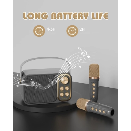 Zestaw Karaoke BESCOST Bluetooth Dla Dzieci i Dorosłych Z Mikrofonami