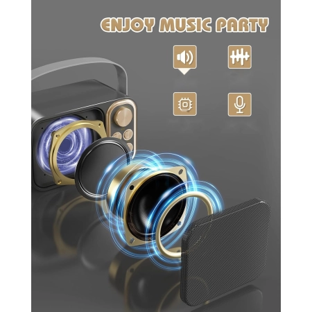 Zestaw Karaoke BESCOST Bluetooth Dla Dzieci i Dorosłych Z Mikrofonami