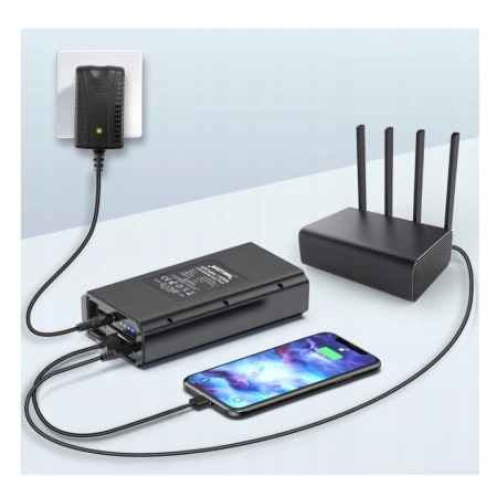 Nastima Akumulator powerbank z wyjściem 12V DC i 5V USB 12,8 V 6000 mAh