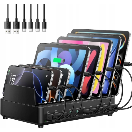 STACJA ŁADOWANIA USB-C 10 PORTÓW GaN PD 100W