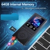 Odtwarzacz MP3 64 GB Bluetooth 5.3 HiFi Głośnik E-book Dyktafon Czarny