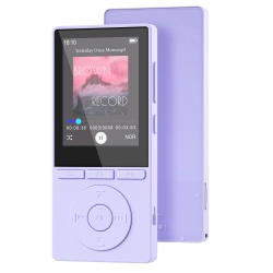 Odtwarzacz MP3 64 GB Bluetooth 5.3 HiFi Głośnik E-book Dyktafon Fioletowy
