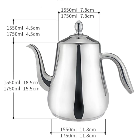SANQIAHOME dzbanek do herbaty 1,75 l stalowy z zaparzaczem