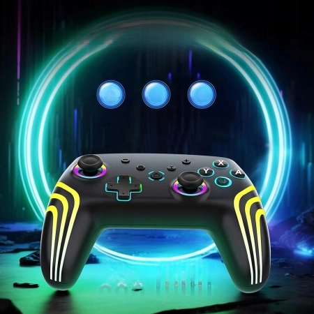 KONTROLER BEZPRZEWODOWY GAMINGOWY RGB LED 800MAH Switch PC iOS Android