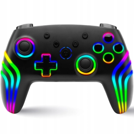 KONTROLER BEZPRZEWODOWY GAMINGOWY RGB LED 800MAH Switch PC iOS Android