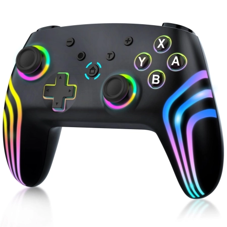 KONTROLER BEZPRZEWODOWY GAMINGOWY RGB LED 800MAH Switch PC iOS Android