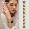 Pasek Apple Watch stal nierdzewna Srebrny+złoty wąski 49mm-38mm