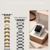 Pasek Apple Watch stal nierdzewna Srebrny+złoty wąski 49mm-38mm