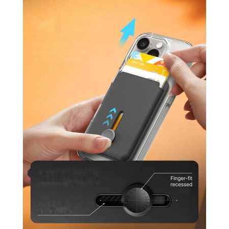 Portfel etui na karty magsafe do iphone 15 16 17 tryb suwak