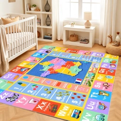 Dywan Mata Edukacyjna Luogort Kids Litery Mapa 230x160 cm  motyw alfabetu