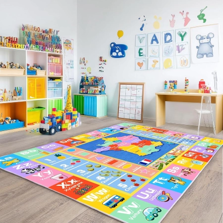 Dywan Mata Edukacyjna Luogort Kids Litery Mapa 230x160 cm  motyw alfabetu