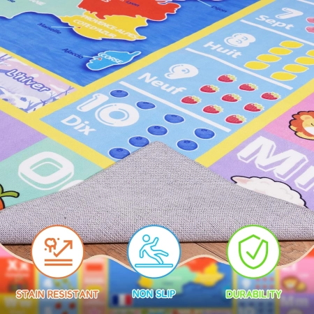 Dywan Mata Edukacyjna Luogort Kids Litery Mapa 230x160 cm  motyw alfabetu