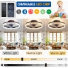 Lampa sufitowa Exlafi Czarny 50CM LED wentylator 6 prędkości cicha