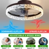 Lampa sufitowa Exlafi Czarny 50CM LED wentylator 6 prędkości cicha