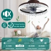 Lampa sufitowa Exlafi Czarny 50CM LED wentylator 6 prędkości cicha