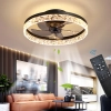 Lampa sufitowa Exlafi Czarny 50CM LED wentylator 6 prędkości cicha