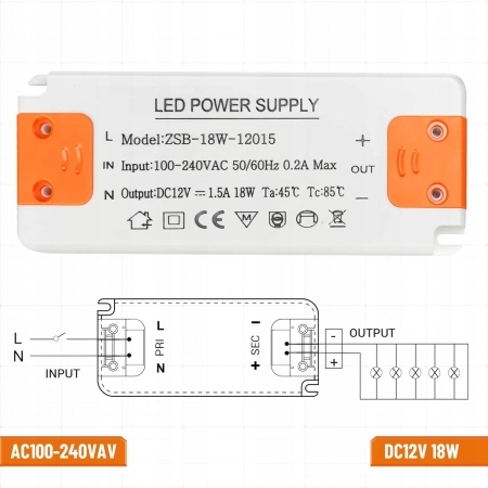 Transformator AGOTD LED 12V 15W Kompaktowy i Wydajny Sterownik