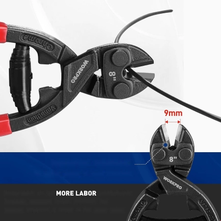 Mini obcinak do śrub WORKPRO 8 cali z wgłębieniem i sprężyną