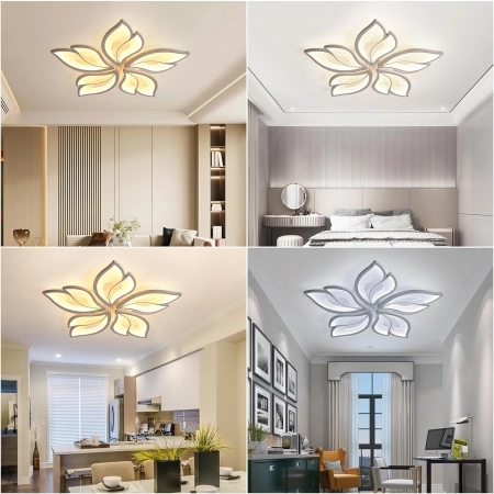Inteligentna lampa sufitowa Bayht Kwiat do salonu z funkcją zmiany kolorów