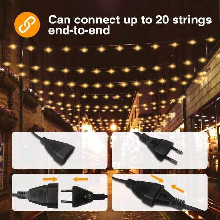 Girlandy Światła BESCOST G40-15M Wodoodporne 15m 25+2 LED Żarówki IP44