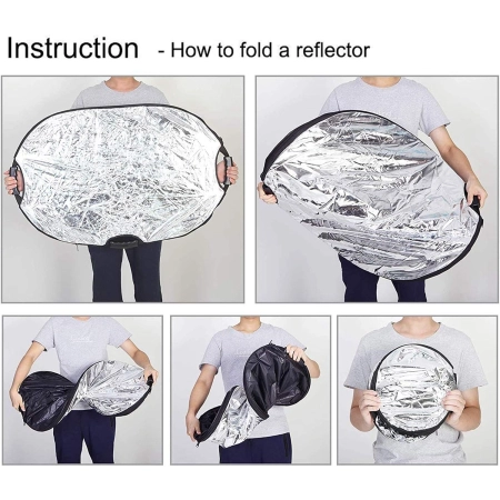 Reflektor Selens 5 w 1 61 x 91 cm owalny z uchwytem do studia i pleneru