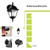 Lampa ścienna TIROL Zewnętrzna IP44 Czarna W:15 cm E27 Aluminiowa