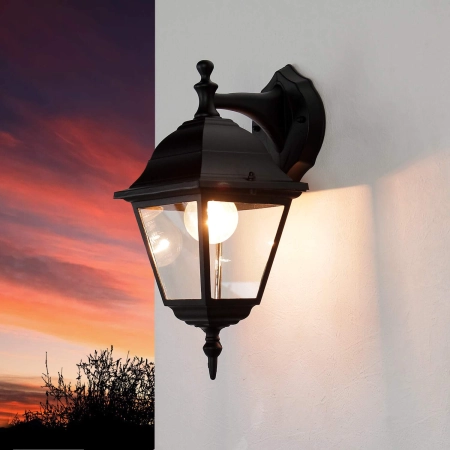 Lampa ścienna TIROL Zewnętrzna IP44 Czarna W:15 cm E27 Aluminiowa