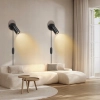 Lampa scienna GU10 Czarny mat 350 obrot nowoczesna z wtyczka i kablem