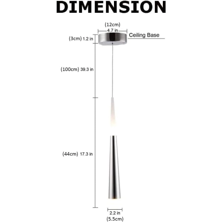 Lampa STARRYOL Nowoczesna lampa wisząca LED 7W, stożkowa