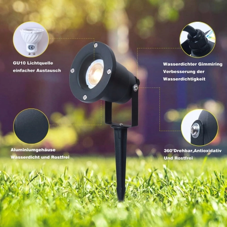 Lampa Ogrodowa LED ONECORN 4W IP66 Ciepła Biała 3000K 2 Sztuki