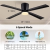 Wentylator sufitowy NEWDAY 122cm LED z lampą pilot DC czarny 4 łopatki