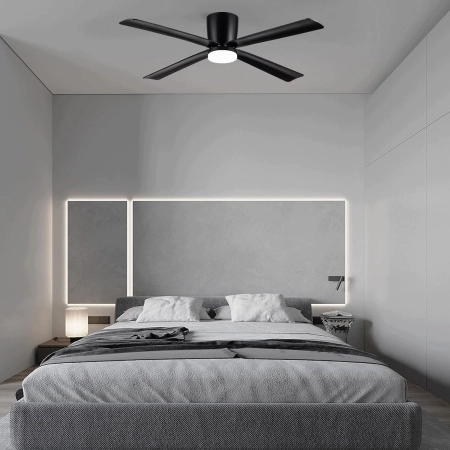 Wentylator sufitowy NEWDAY 122cm LED z lampą pilot DC czarny 4 łopatki