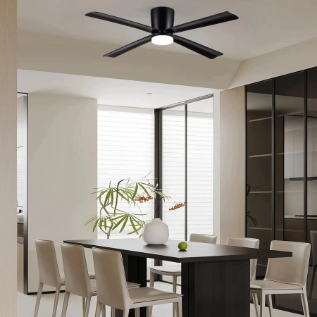 Wentylator sufitowy NEWDAY 122cm LED z lampą pilot DC czarny 4 łopatki