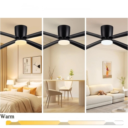 Wentylator sufitowy NEWDAY 122cm LED z lampą pilot DC czarny 4 łopatki