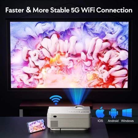 Projektor Yezmek V7 LED 1080P Full HD 12000 lumenów 4k TVBox Android PS5