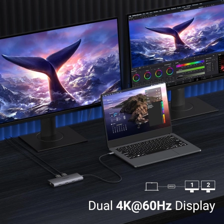 Stacja Dockująca UGREEN REVODOK PRO USB C 4K Potrójny Wyświetlacz