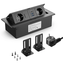 Gniazdko Aluminiowe Wpuszczane USB-C AC Czarny 2500W