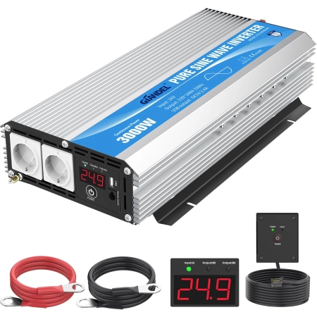 Falownik Giandel 3000W Przetwornica Napięcia DC 12V Sinusoidalny