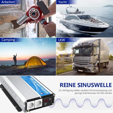Falownik Giandel 3000W Przetwornica Napięcia DC 12V Sinusoidalny