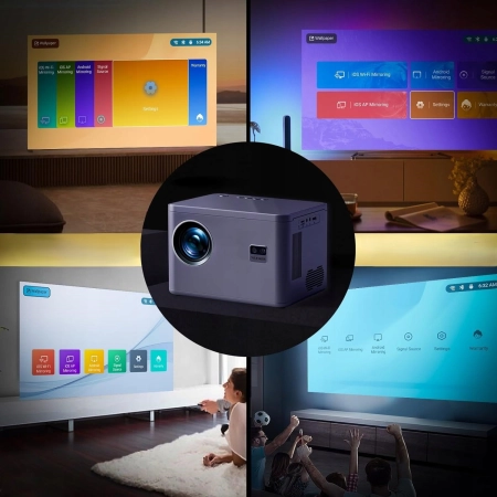 YEZMEK Projektor 4K korekcja ostrości 20000L Native 1080P 5G WiFi