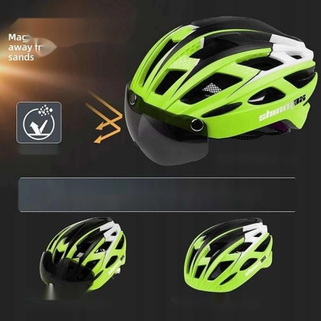 Kask rowerowy Shinmax NR-096 57-62 cm LED magnetyczna szyba MTB