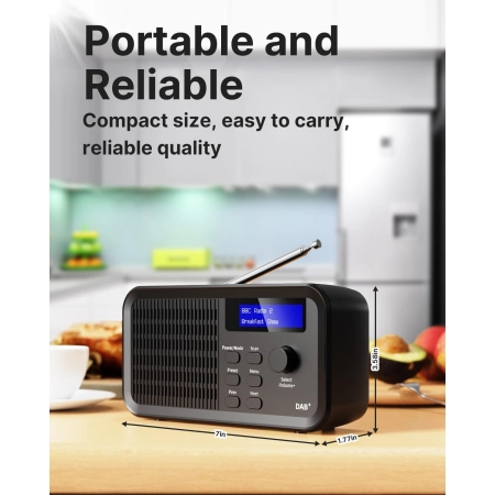Radio przenośne TechBrand DAB+ 2500mAh 15h LCD 40 stacji słuchawki 3.5mm