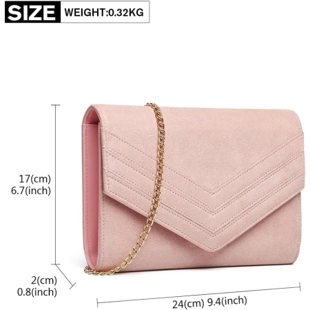 Torebka Miss Lulu skóra ekologiczna różowy elegancka i stylowa