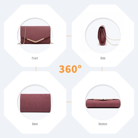 Torebka Miss Lulu Elegancka Damska Czerwona Klasyczny Design