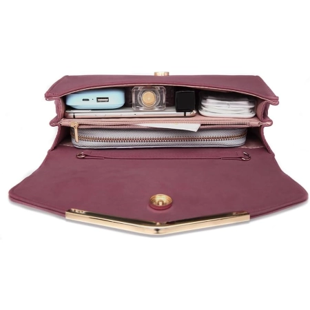Torebka Miss Lulu Elegancka Damska Czerwona Klasyczny Design