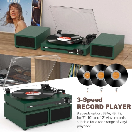 Gramofon Udreamer Gramofon 2 głośniki stereo vintage styl retro audio