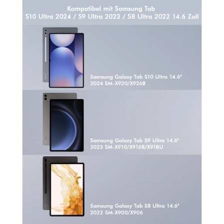 Etui Klawiatura ROOFEI Samsung Galaxy Tab S10/S9/S8 Ultra QWERTZ